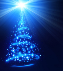 圣诞树用闪亮的星星