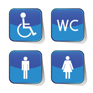 wc 图标蓝色的向量图照片