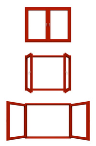 红色窗口框架