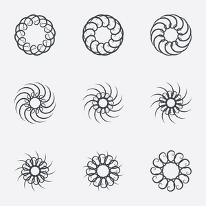 圆形几何装饰品。螺旋形集