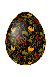 与传统的俄罗斯排明亮元素黑色复活节彩蛋