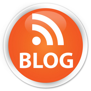 按钮的博客博客 (rss 新闻) 橙色图标按钮照片