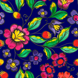 矢量花卉水彩纹理图案。水彩花卉图案