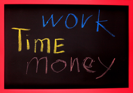 工作中，时间 金钱绘图的词