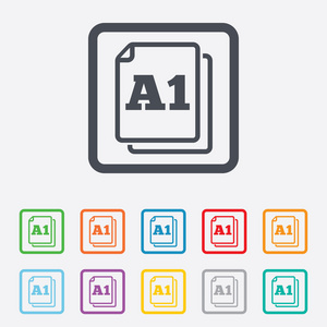 纸张大小 a1 标准图标。文号