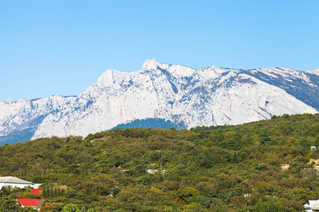 克里米亚半岛山从 Gaspra，克里米亚的视图