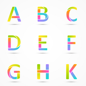 Logo 字母 a b c d e f g h k 公司矢量设计模板集