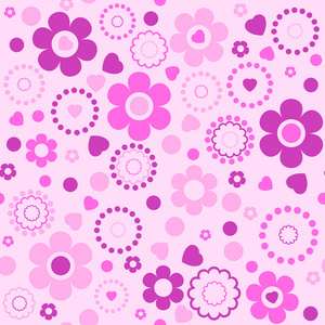无缝的花卉图案的粉色调