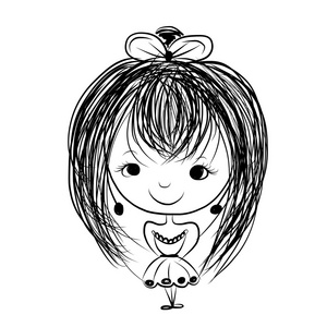 轮廓, 手绘, 线条艺术, 素描风格, 简单设计素描笑脸.