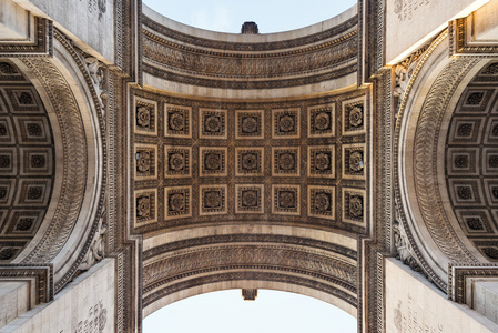 拱的胜利细节在巴黎，法国