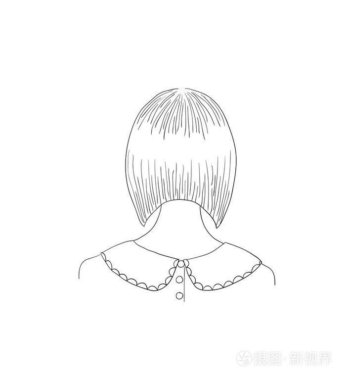 后面的女人发型视图插画-正版商用图片1h6326-摄图新视界