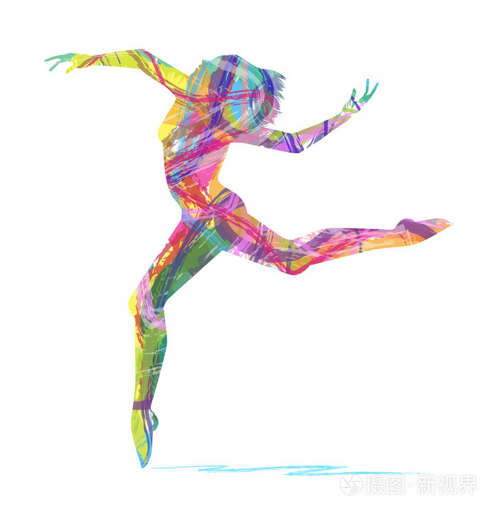 抽象舞者剪影