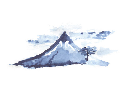 山富士 日本艺术 矢量图