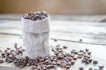 麻布袋咖啡豆
