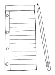 笔记本和铅笔可爱线条艺术图片