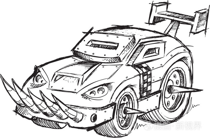 运钞的车车辆素描矢量插图艺术插画-正版商用图片1h6er9-摄图新视界