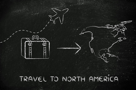 旅游行业 飞机及行李去北美