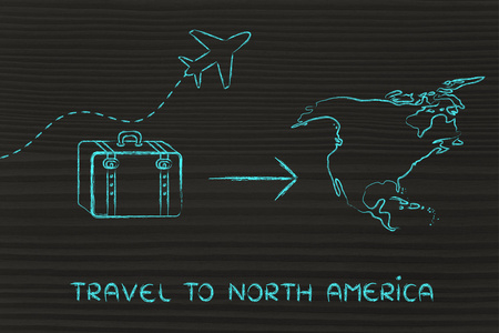 旅游行业 飞机及行李去北美