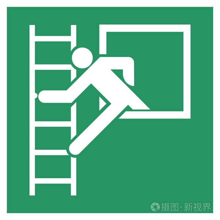 安全条件标志紧急出口与走火楼梯