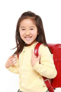 日本学校的女孩微笑