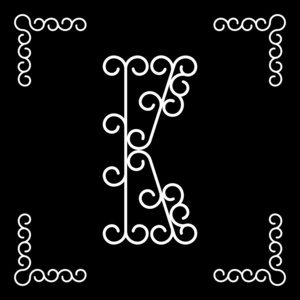 字母表中字母 K 向量