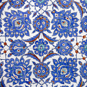 在吕斯泰姆好好清真寺，伊斯坦布尔的瓷砖宏视图