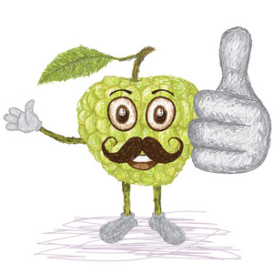 矢量图番荔枝果与 leafes热带水果番荔枝番荔枝或奶油苹果果南美洲番