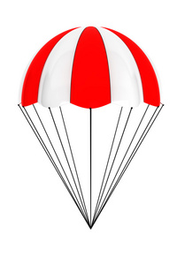 红色和白色降落伞