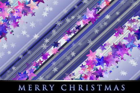 雪花与明星的精彩圣诞背景设计插图