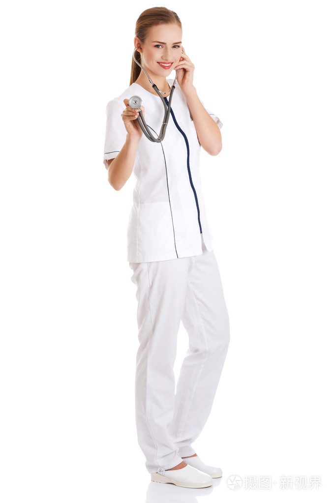 女医生用听诊器检查照片-正版商用图片1h79i5-摄图新视界