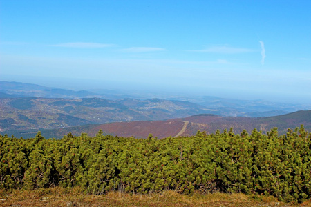 Babia 戈拉，Beskidy，波兰为视角