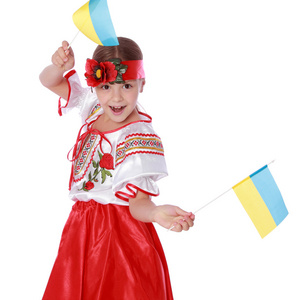 从东欧传统乌克兰小女孩