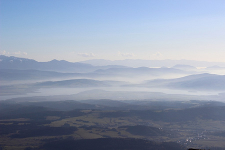 Babia 戈拉，Beskidy，波兰为视角