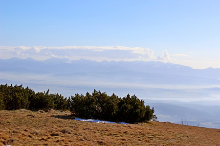 Babia 戈拉，Beskidy，波兰为视角