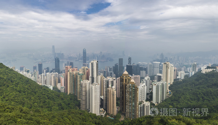 从维多利亚的峰值 Hong 香港全景视图