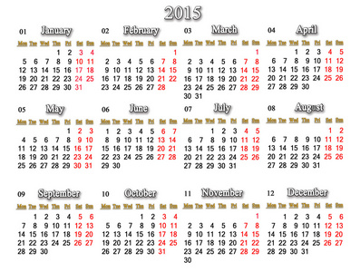 Kalender fr 2015 r