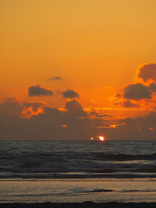 金色的夕阳在海滩上