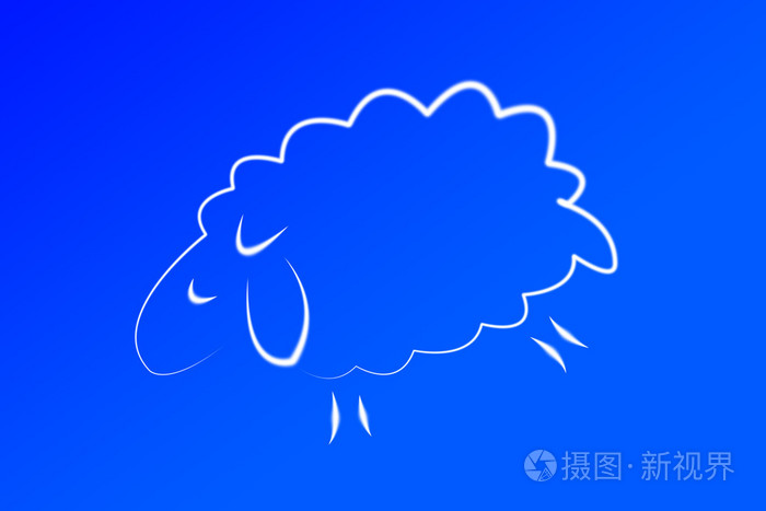 羊在蓝色作为背景