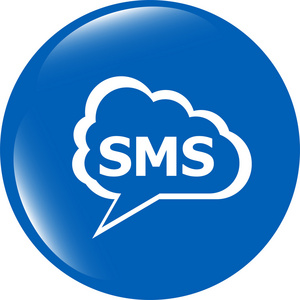 孤立的白色背景上的 sms 光泽 web 图标