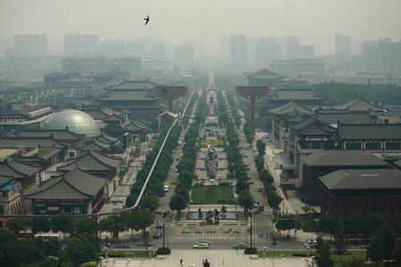 从大雁塔广场上查看图片