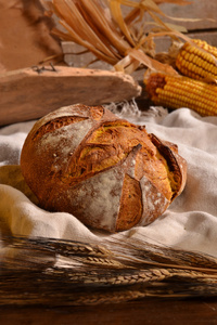 乡村面包和小麦