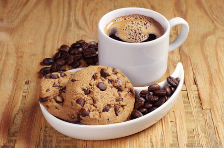 咖啡和巧克力饼干
