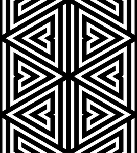 抽象的黑与白之字形矢量无缝模式