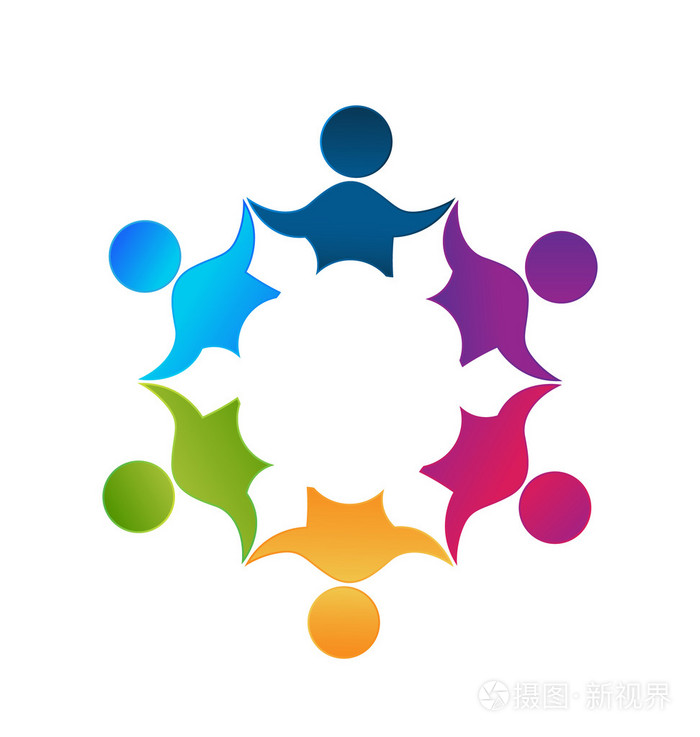 团队精神团结工人人标志设计