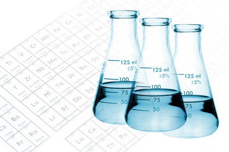 科学实验室试管与周期表中背景