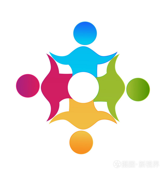 团队精神团结工人人标志设计