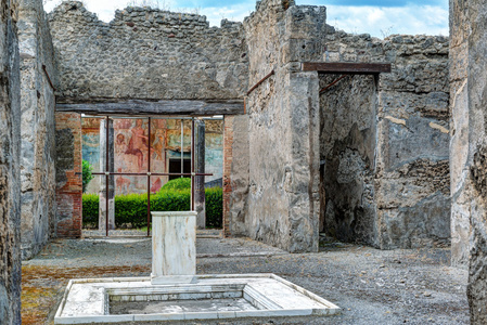在意大利庞贝古城的房子的废墟