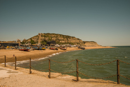 英语的海滨度假胜地的黑斯廷斯