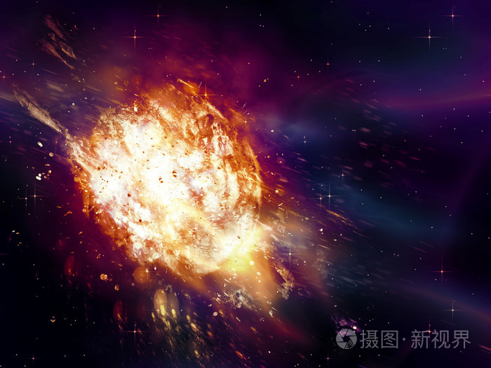星在空间爆炸