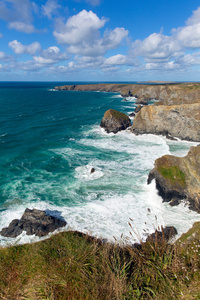 Bedruthan 步骤康沃尔郡英格兰英国康沃尔北海岸附近纽基